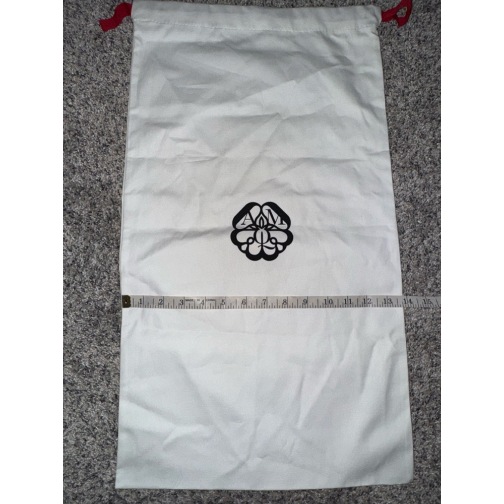 Alexander McQueen White Red Drawstring Dust Bag One Size Storage - Picture 6 of 9